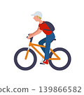 向量圖，描繪了一名身著休閒服的男子騎自行車。 139866582