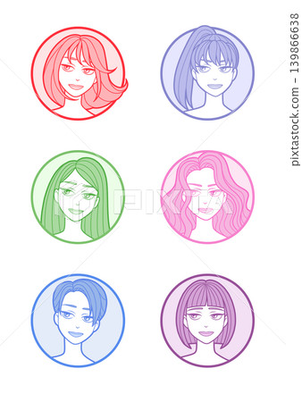 一幅彩色女孩素描 139866638