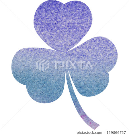 An illustration of a beautiful watercolor-patterned three-leaf clover icon. An illustration of a beautiful watercolor-patterned three-leaf clover icon. 139866737