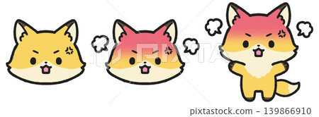 A set of illustrations of angry foxes A set of illustrations of angry foxes 139866910