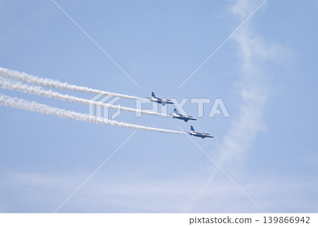 The Blue Sky and the Blue Impulse of Matsushima Air Base Higashi Matsushima City, Miyagi Prefecture 139866942
