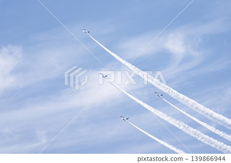 The Blue Sky and the Blue Impulse of Matsushima Air Base Higashi Matsushima City, Miyagi Prefecture 139866944