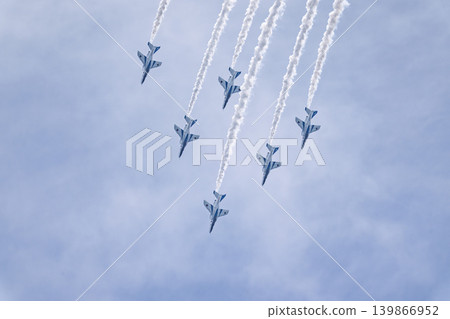 The Blue Sky and the Blue Impulse of Matsushima Air Base Higashi Matsushima City, Miyagi Prefecture 139866952