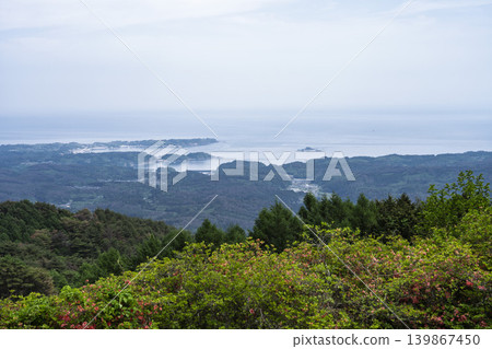 A panoramic view of the Utatsu area from Mount Tazuka, Minamisanriku Town, Miyagi Prefecture. A panoramic view of the Utatsu area from Mount Tazuka, Minamisanriku Town, Miyagi Prefecture. 139867450