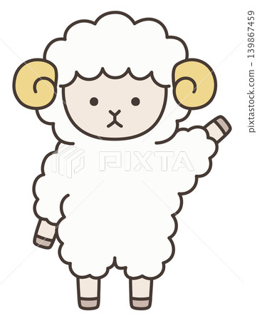 Cute sheep vector illustration. Zodiac sign, Year of the Sheep, Year of the Sheep, Cute, Icon, Sheep, Year of the Sheep, New Year's card 139867459