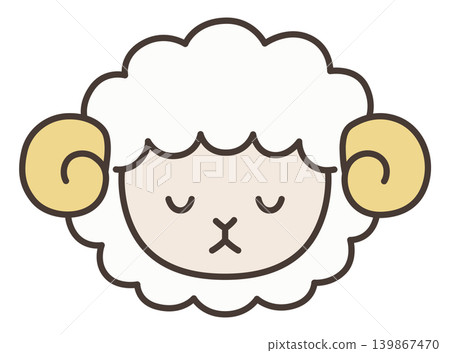Cute sheep face vector illustration. Zodiac sign, Year of the Sheep, Year of the Sheep, Cute, Icon, Sheep, Year of the Sheep, New Year's card Cute sheep face vector illustration. Zodiac sign, Year of the Sheep, Year of the Sheep, Cute, Icon, Sheep, Year of the Sheep, New Year's card 139867470