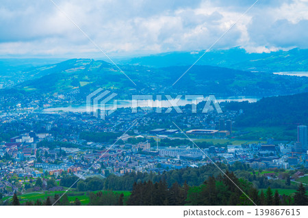 Mount Pilatus overlooking Lake Lucerne in Switzerland Mount Pilatus overlooking Lake Lucerne in Switzerland 139867615