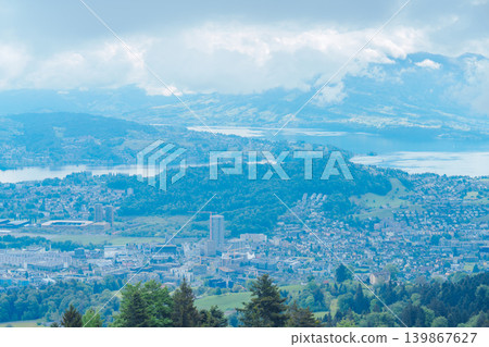 Mount Pilatus overlooking Lake Lucerne in Switzerland Mount Pilatus overlooking Lake Lucerne in Switzerland 139867627
