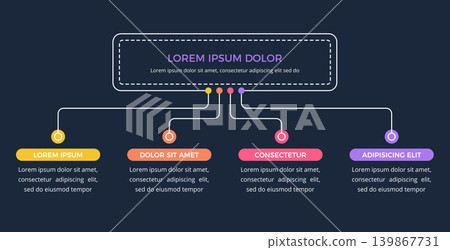 Modern Hierarchy Flowchart Infographic Modern Hierarchy Flowchart Infographic 139867731