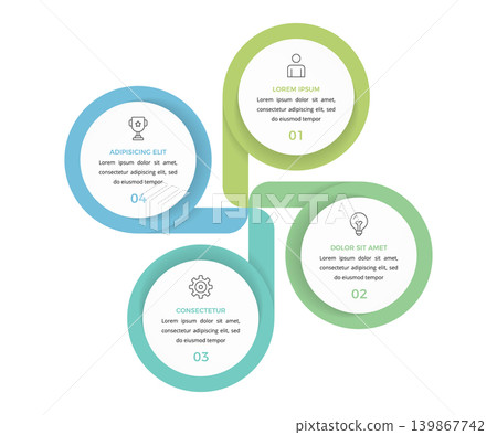 Circular Four Step Infographic 139867742