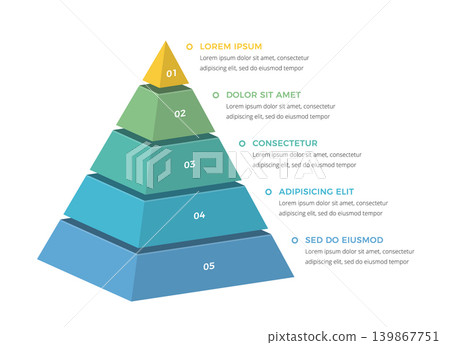 Five Levels Pyramid Infographic Diagram 139867751