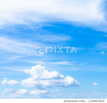 A simple landscape of blue sky and white clouds in summer A simple landscape of blue sky and white clouds in summer 139867820
