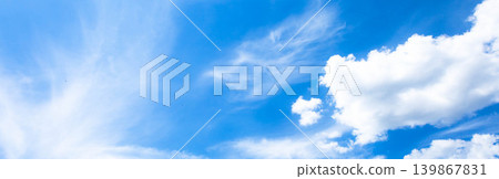 A simple landscape of blue sky and white clouds in summer A simple landscape of blue sky and white clouds in summer 139867831