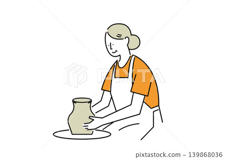 Senior women enjoying pottery Senior women enjoying pottery 139868036