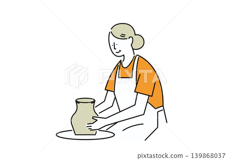 老年婦女們在欣賞陶藝（部分背景為白色） 139868037