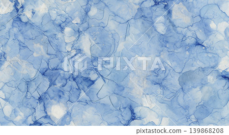 A natural-colored Japanese paper background featuring elegant brushstrokes in indigo and gold, and wave and pine needle patterns. Keyword tags: A natural-colored Japanese paper background featuring elegant brushstrokes in indigo and gold, and wave and pine needle patterns. Keyword tags: 139868208