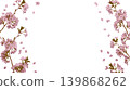 Background illustration of cherry blossom branches and falling petals (vector) 139868262