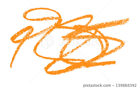 orange pencil strokes isolated on transparent background 139868392