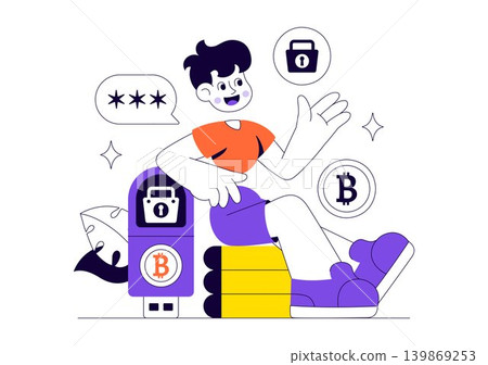 Cryptocurrency Hardware Security Vector Illustration Featuring Digital Wallet Protection, Blockchain Encryption and Crypto Asset Safety Design Cryptocurrency Hardware Security Vector Illustration Featuring Digital Wallet Protection, Blockchain Encryption and Crypto Asset Safety Design 139869253