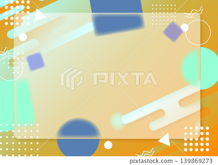 Frosted glass Memphis glass morphism frame 139869273