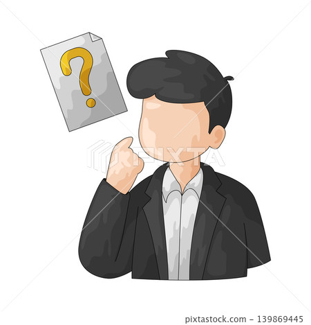 Illustration of Businessman with question mark Illustration of Businessman with question mark 139869445
