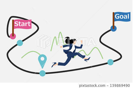 Illustration of a roadmap to achieving your goals Illustration of a roadmap to achieving your goals 139869490