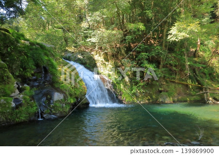 The beautiful scenery of the waterfall basin at Dairyu Falls in Todoroki Gorge, Isahaya. The beautiful scenery of the waterfall basin at Dairyu Falls in Todoroki Gorge, Isahaya. 139869900