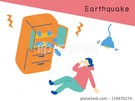 地震中一名女子摔倒 地震中一名女子摔倒 139870274