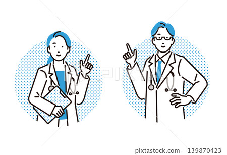 Round frame men's and women's doctor set Round frame men's and women's doctor set 139870423