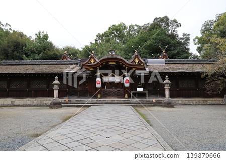 A view of the grounds of Hirano Shrine in Kita Ward, Kyoto City. A view of the grounds of Hirano Shrine in Kita Ward, Kyoto City. 139870666