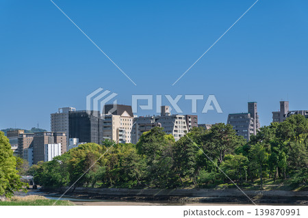 廣島市河畔風光:從京橋河眺望城市景觀 廣島市河畔風光:從京橋河眺望城市景觀 139870991