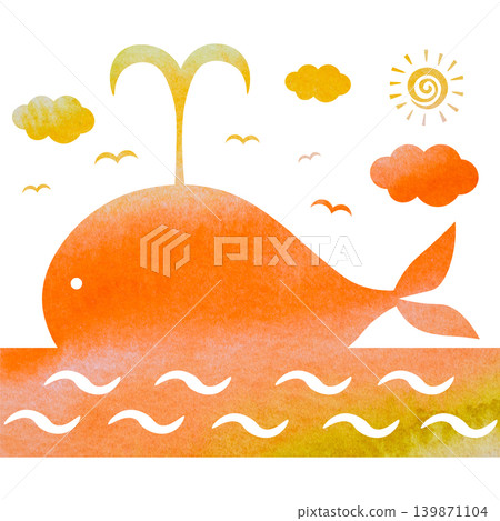 Beautiful watercolor whale icon image illustration Beautiful watercolor whale icon image illustration 139871104