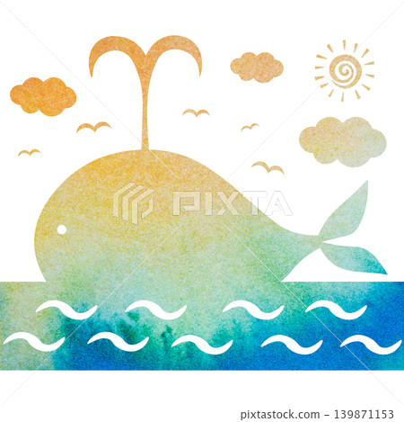 Beautiful watercolor whale icon image illustration Beautiful watercolor whale icon image illustration 139871153