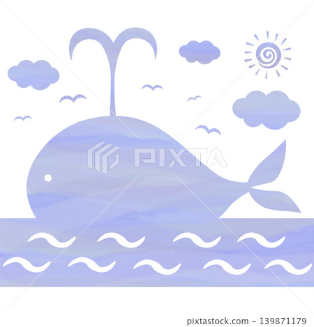 Beautiful watercolor whale icon image illustration Beautiful watercolor whale icon image illustration 139871179