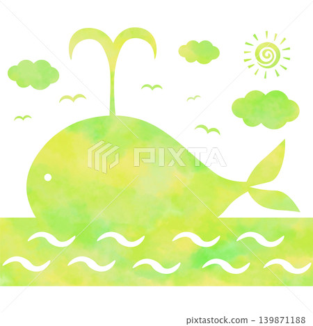Beautiful watercolor whale icon image illustration Beautiful watercolor whale icon image illustration 139871188