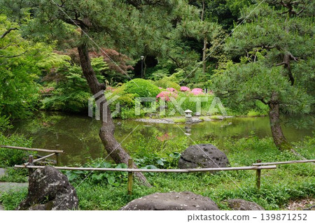 東京新宿區西早稻田三丁目關泉園景觀。 東京新宿區西早稻田三丁目關泉園景觀。 139871252