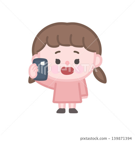 女孩打電話給智慧型手機 139871394