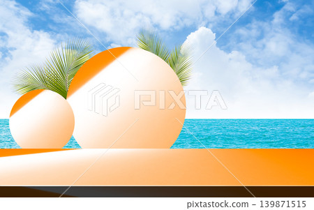 Summer background nature travel Palm leaves, cement table on sea blue sky, top Deck mockup product beauty cosmetic presentation, stage on water island at coast backdrop tourism relax , tropical ocean Summer background nature travel Palm leaves, cement table on sea blue sky, top Deck mockup product beauty cosmetic presentation, stage on water island at coast backdrop tourism relax , tropical ocean 139871515