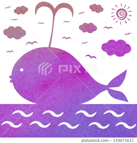 Beautiful watercolor whale icon image illustration Beautiful watercolor whale icon image illustration 139871611
