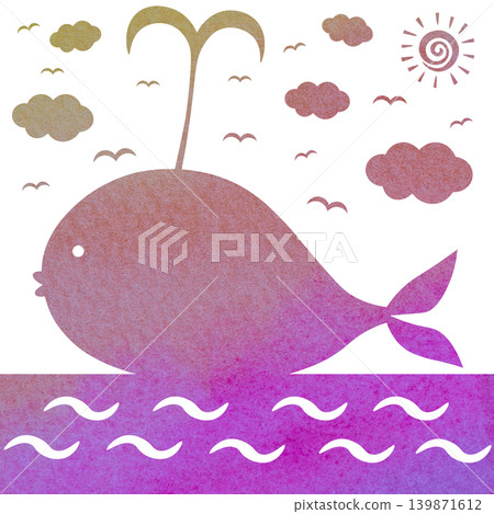 Beautiful watercolor whale icon image illustration Beautiful watercolor whale icon image illustration 139871612