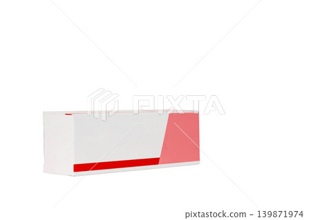 cardboard box from under an ointment isolated on a white background cardboard box from under an ointment isolated on a white background 139871974