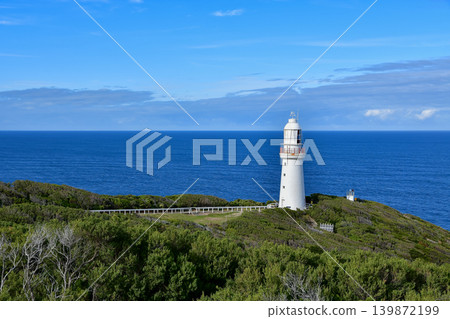 Cape Otway Lighthouse and the blue Antarctic Ocean landscape Cape Otway Lighthouse and the blue Antarctic Ocean landscape 139872199