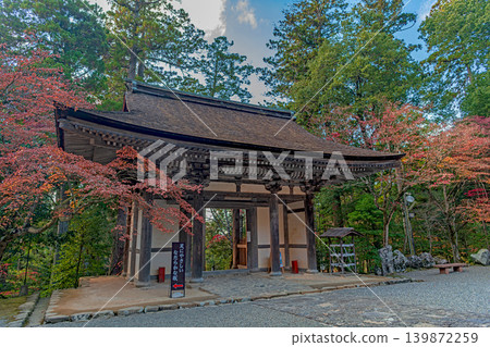滋賀縣清明寺正門的秋景。 139872259