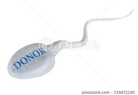 Sperm donor cell, sperm donation and fertility treatment, concept. 3d rendering 139872280