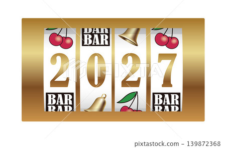 2027年：老虎機上顯示的年份 139872368