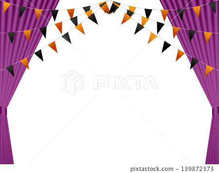 Curtain, m13 purple, open, Halloween garland 1 Curtain, m13 purple, open, Halloween garland 1 139872373