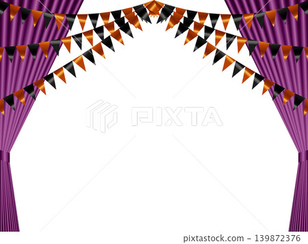 Curtains, open, Halloween garland 1, 13 purple Curtains, open, Halloween garland 1, 13 purple 139872376