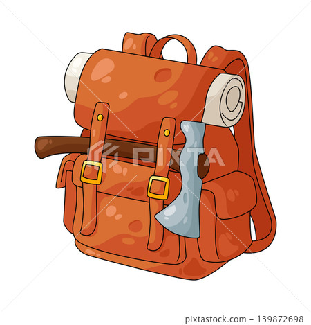 Illustration of hiking backpack Illustration of hiking backpack 139872698