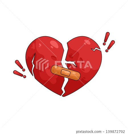 Illustration of broken heart Illustration of broken heart 139872702