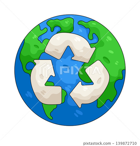 Illustration of earth recycle  139872710